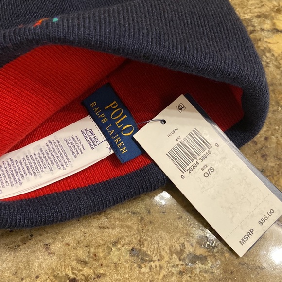 Polo Ralph Lauren Beanie - Large multicolored Horse - NWT - Picture 3 of 6